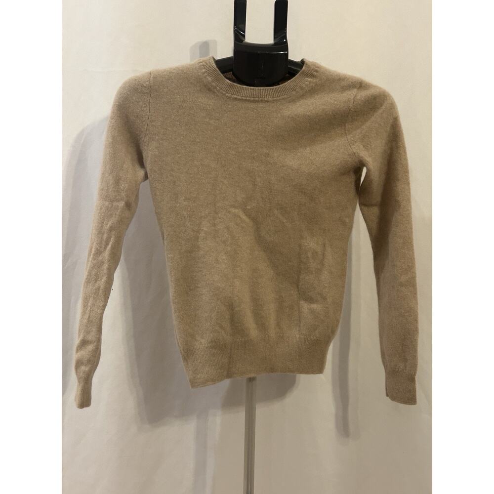 Tahari Women's Beige 100% 2-ply Cashmere Crew Neck Sweater Size M